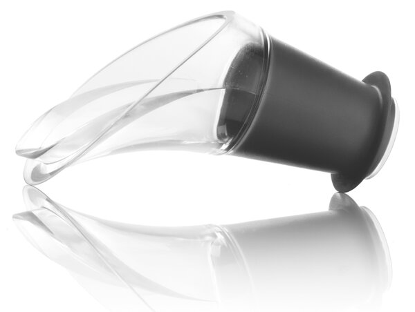 Návlek na víno Vacu Vin - crystal/čierna, 2 ks