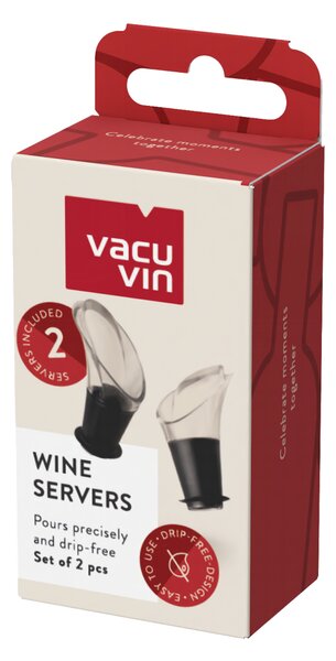 Návlek na víno Vacu Vin - crystal/čierna, 2 ks