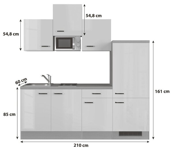 KUCHYNSKÁ LINKA VALERO 210 210 cm FlexWell - Online Only kuchyne, Online Only