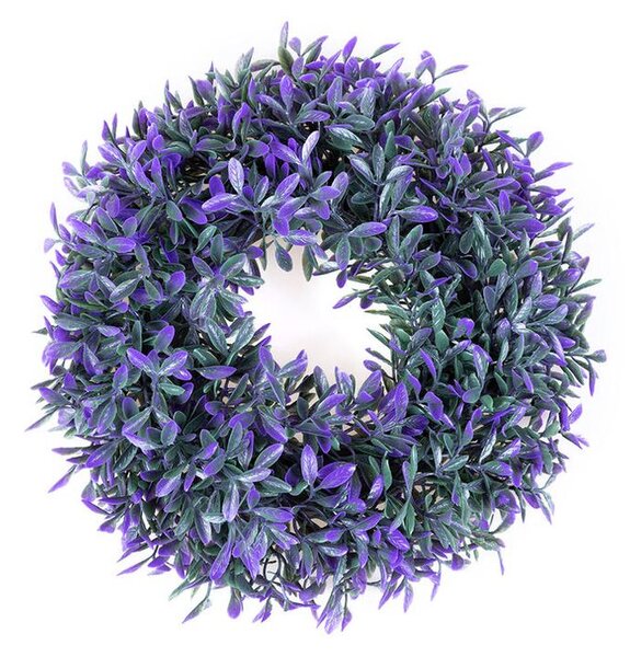 Veniec lístočky zeleno-fialový 26 cm