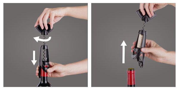 Vývrtka Twister Vacu Vin - čierna