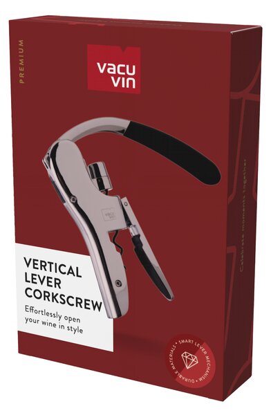 Páková vývrtka Vacu Vin Vertical - čierna