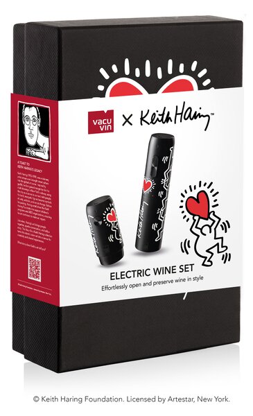 Elektrická súprava na víno Keith Haring Vacu Vin - USB, vrátane Li-ion batérie