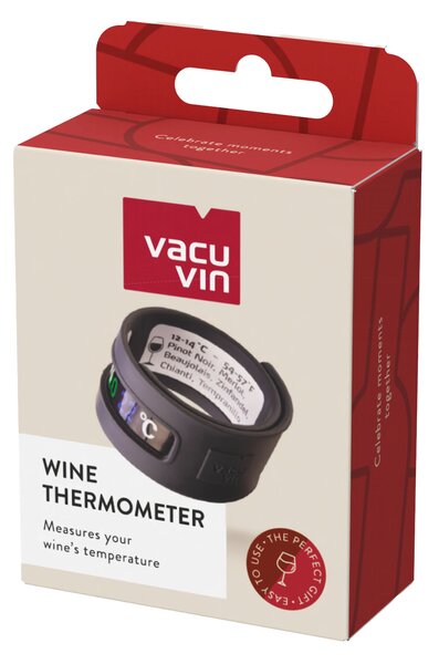 Teplomer na víno Snap Vacu Vin - klipsový, sivý