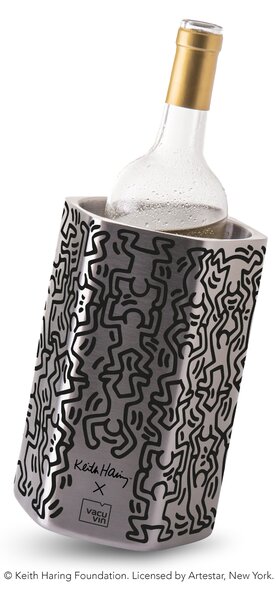 Chladiaca nádoba na víno HIVE Vacu Vin - nerez, edícia Keith Haring