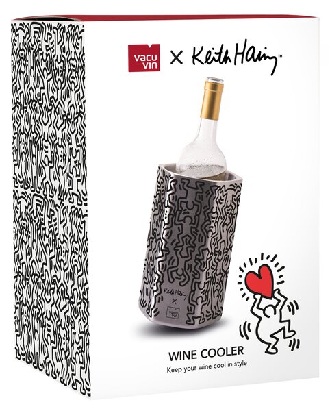 Chladiaca nádoba na víno HIVE Vacu Vin - nerez, edícia Keith Haring
