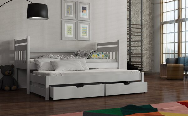 Detská posteľ s prístelkou DEBRA - 80x160, biela