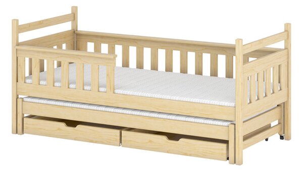 Detská posteľ so zásuvkami 90x200 MATYLDA - borovica