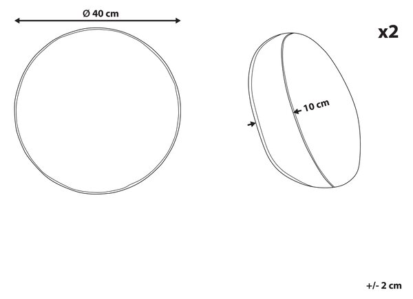 Sada 2 vonkajších vankúšov viacfarebná polyester ⌀ 40 cm okrúhla vzor tukanov záhrada terasa
