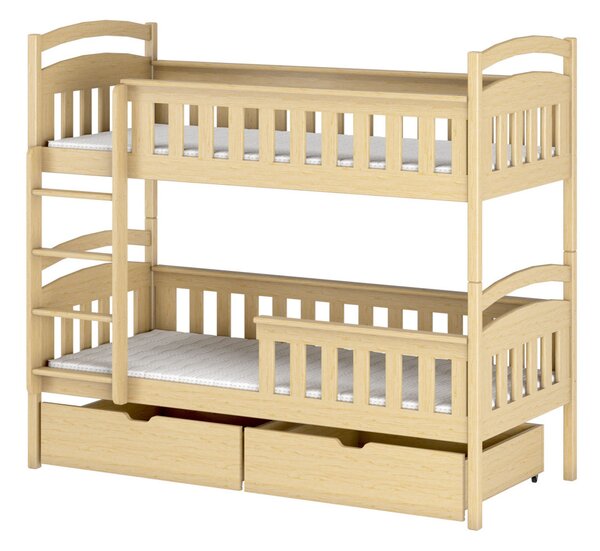 Poschodová posteľ pre dve deti DITA - 90x190, borovica