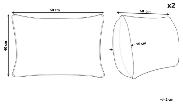 Sada 2 záhradných vankúšov zelená polyester 40 x 60 cm vzor listov s motívom moderný dizajn dekoračný vankúš