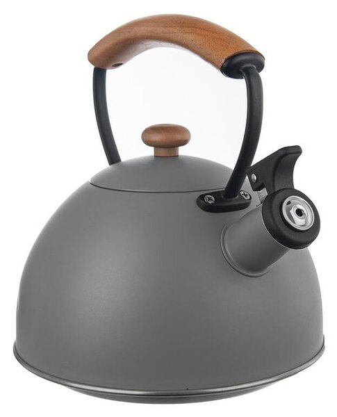 Nerezová pískacia kanvica WOODEN, 2,9 l