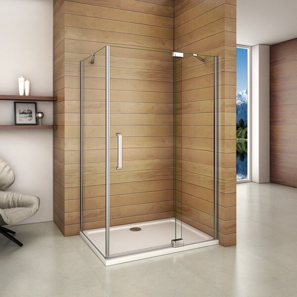 Obdĺžnikový sprchovací kút AIRLINE 100x90 cm s jednokrídlovými dverami s pevnou stenou vrátane sprchovej vaničky z liateho mramoru