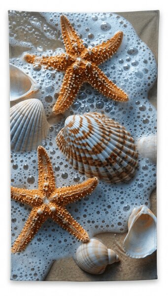 Rýchloschnúca plážová osuška SEA STARS farebná 70 x 140 cm, 100% mikrovlákno