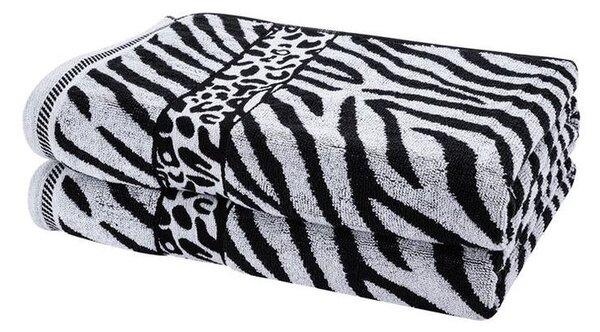Súprava 2 ks žakárových osušiek ZEBRA sivá 70 x 140 cm