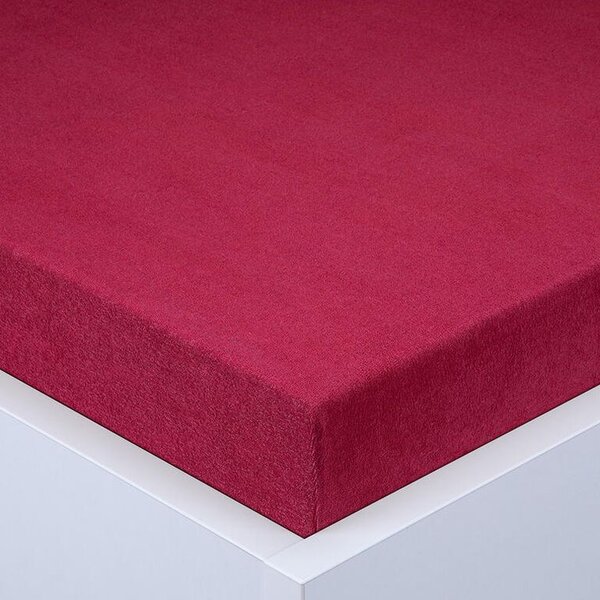 Napínacia plachta na posteľ froté EXCLUSIVE vínová 90 x 200 cm