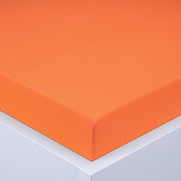Napínacia plachta na posteľ jersey EXCLUSIVE oranžová 90 x 200 cm