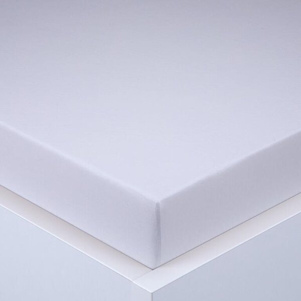 Napínacia plachta na posteľ jersey EXCLUSIVE biela 90 x 200 cm