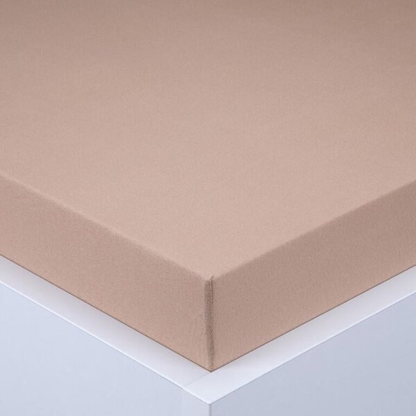 Napínacia plachta na posteľ jersey EXCLUSIVE orechová 90 x 200 cm