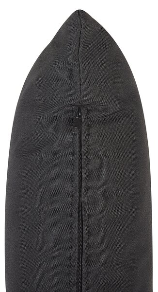 Závesné kreslo béžová čierna ratanové sedadlo s vankúšmi zaoblený tvar bez stojana boho štýl interiér exteriér