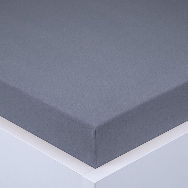 Napínacia plachta na posteľ jersey EXCLUSIVE antracit 90 x 200 cm