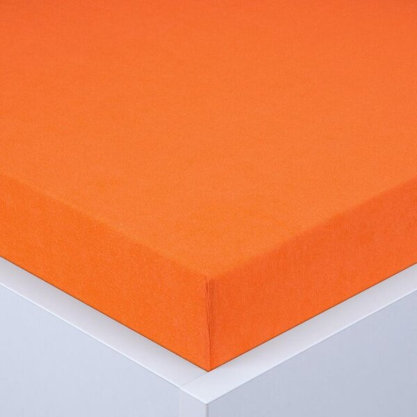 Napínacia plachta na posteľ froté EXCLUSIVE oranžová 90 x 200 cm