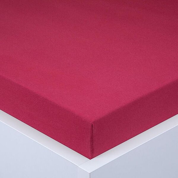 Napínacia plachta na posteľ jersey EXCLUSIVE vínová 90 x 200 cm