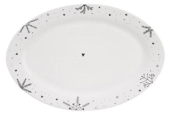 Porcelánový servírovací tanier oválny VLOČKA