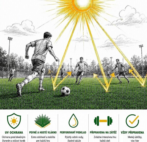 Multi-decor, Umelá tráva Futbal, vyrezať kruh, šíře 2m, zelená