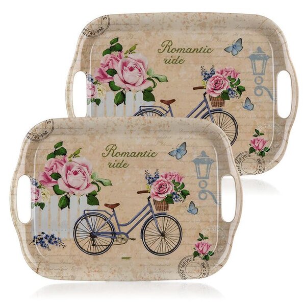 Sada melamínových tácok ROMANTIC RIDE 2 ks