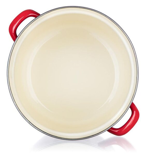 Smaltovaný hrniec s pokrievkou Red MILTON 3,4 l