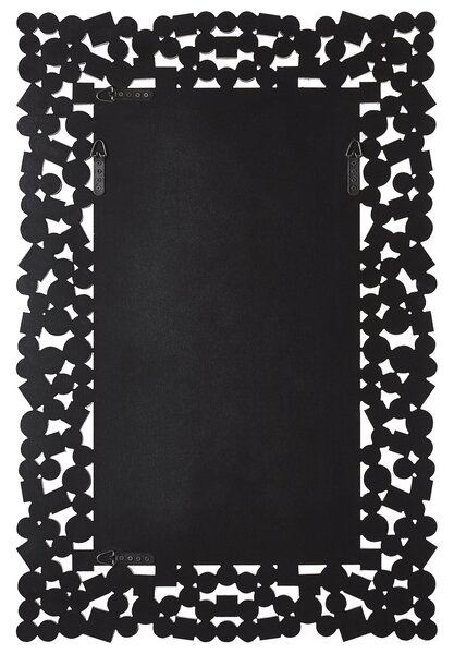 Nástenné zrkadlo strieborná MDF sklo 60 x 90 cm obdĺžnikový tvar lesklý povrch ozdobný rám moderný glamour štýl obývačka spálňa