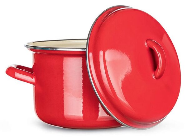 Smaltovaný hrniec s pokrievkou Red MILTON 2 l