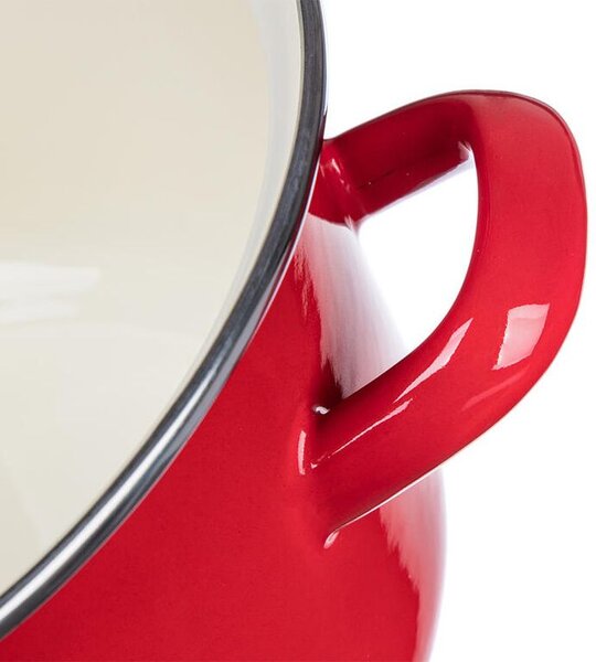 Smaltovaný hrniec s pokrievkou Red MILTON 3,4 l