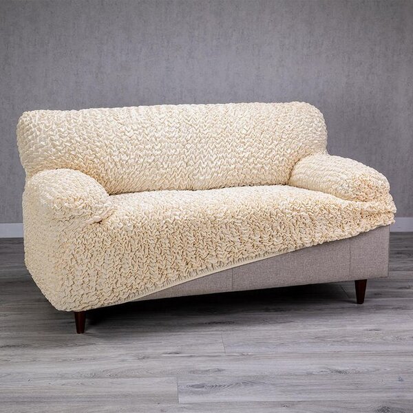 Bielastické poťahy FUCO biobavlna smotanové kreslo (š. 60 - 110 cm)