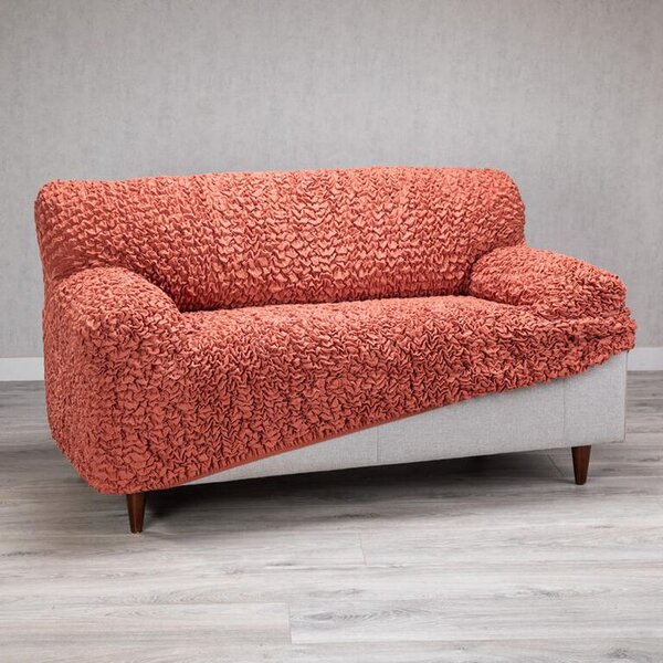 Bielastické poťahy FUCO biobavlna tehlové trojkreslo (š. 170 - 220 cm)