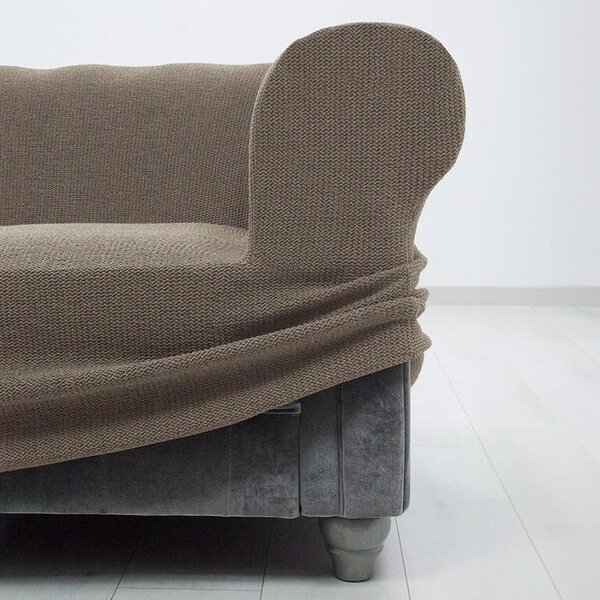 Super strečové poťahy HARMONIA oriešková kreslo ušiak (š. 70 - 100 cm)