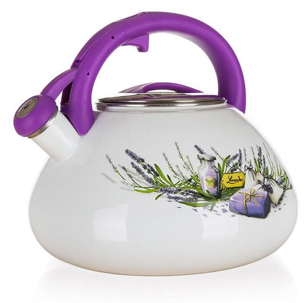 Smaltovaná pískacia kanvica LAVENDER 3 l