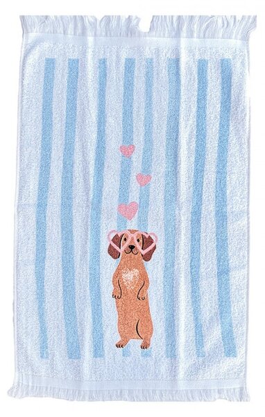 Kuchynský froté uterák s motívom jazvečíka Dachshund - 40*66 cm - Clayre & Eef