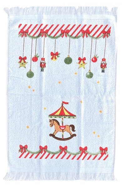 Kuchynský froté uterák s hojdacieho koníka - 40*66 cm - Clayre & Eef