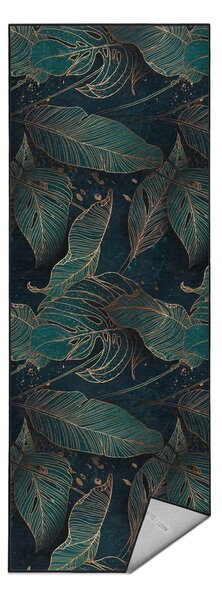 Prateľný behúň v petrolejovej farbe 80x200 cm Midnight Jungle – Mila Home