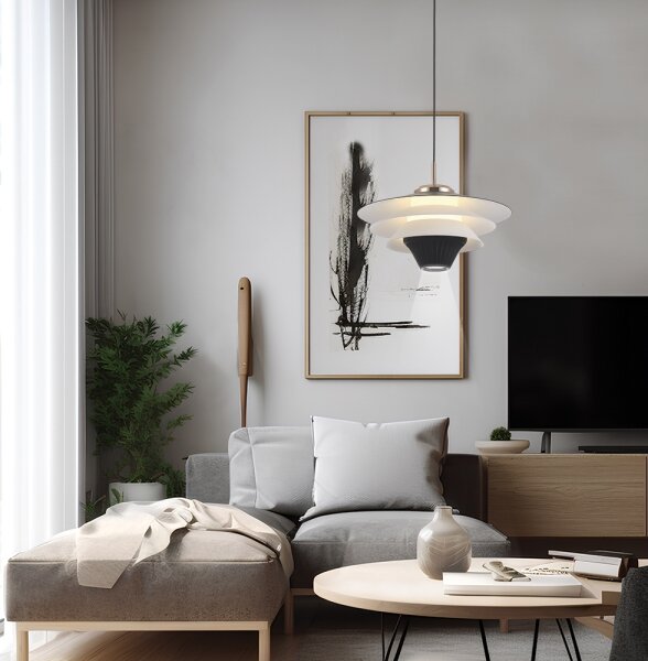 LED luster na lanku MANLEY LED/5W/230V čierna/biela