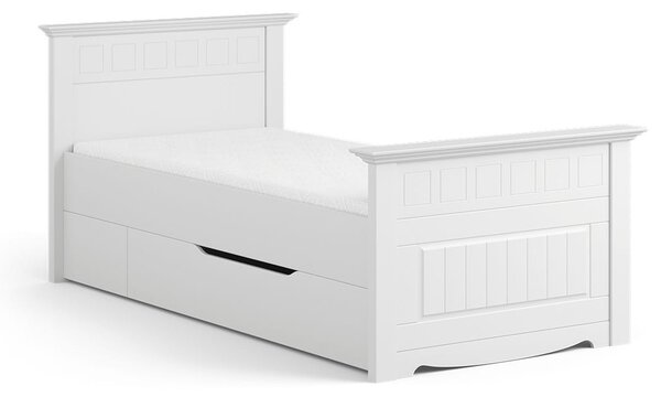 Belluno Elegante posteľ biela 90cm + zásuvka