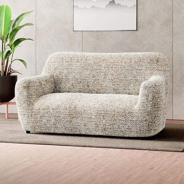 Bielastické poťahy GLORIA béžová dvojkreslo (š. 120 - 160 cm)