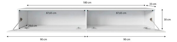 NÍZKA KOMODA, čierna, 180/30/33 cm P & B - Online Only drobný nábytok, Online Only