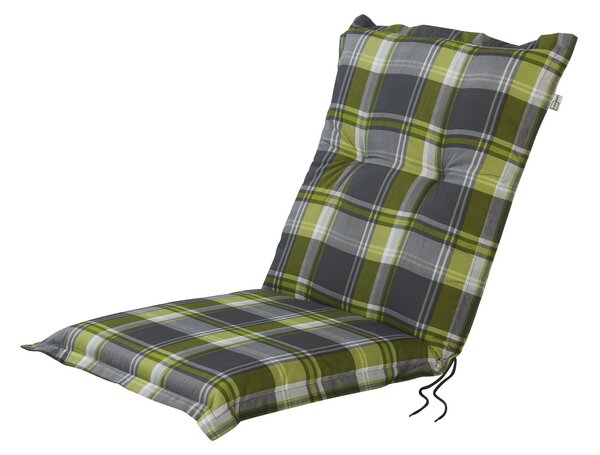 LIVARNO home Podsedák na stoličku Valencia, 100 x 42 x 8 cm (károvaná/zelená/sivá) (100360265)