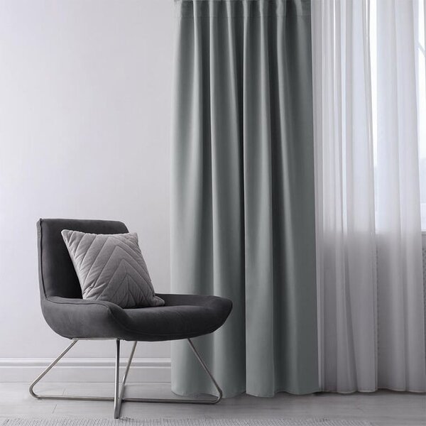 Zatemňovací záves blackout RESTILO strieborný 140 x 245 cm sada 2 ks