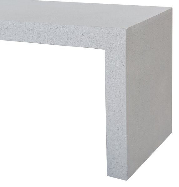 Záhradná lavička biela betónová 40 x 150 x 40 cm pre 2 osoby moderný industriálny štýl