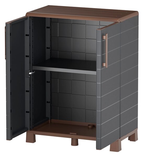 Plastová upratovacia skriňa, 900 x 680 x 370 mm, antracit