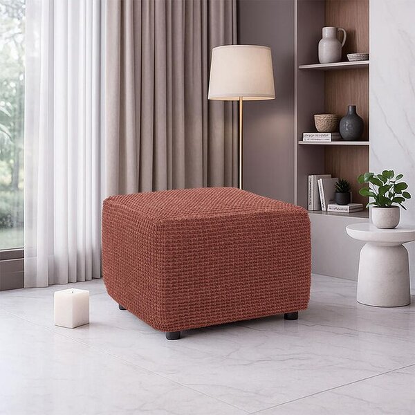 Super strečové poťahy RUBINIA tehlová taburetka (40 - 60 cm)